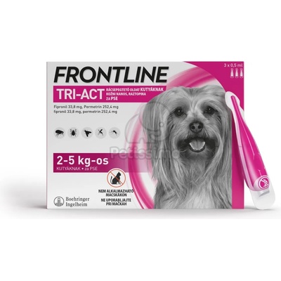 Frontline Tri-Act спот он за кучета XS - кучета между 2-5 кг