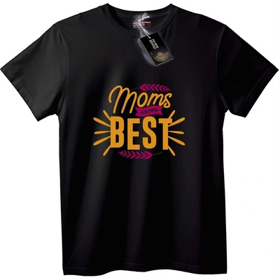 NOONEBRAND Тениска Мама Знае Най-Добре - XS, Black