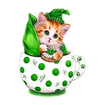 Image 1 of Milena Style Коте грахово зърно - диамантен гоблен