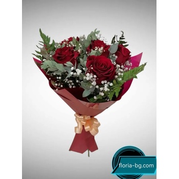 Image 1 of БУКЕТ ОТ 5 ЧЕРВЕНИ РОЗИ