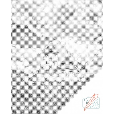 Vymalujsisam.cz Tečkování - Hrad Karlštejn 4 Velikost: 40x50cm, Rámování: Na plastové desce, Barva teček: Černá