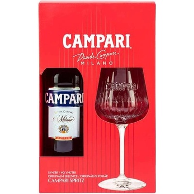 Campari Bitter 25% 0,7 l (dárkové balení 1 sklenice)