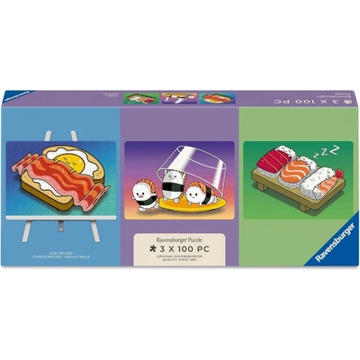 Ravensburger Mini Trio so stojanom Kawaii raňajky obed a večera 3x100 dielov