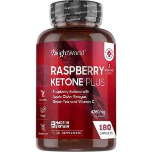 WeightWorld Горене на мазнини - Малинови кетони Плюс, 180 капсули Weight Worl (430032 WW)