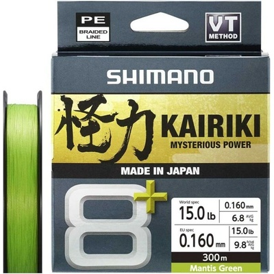 Shimano Pletená Šňůra Kairiki 8+ Mantis Green 150m 9,8kg 0,16mm