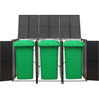 vidaXL Poly ratan 207 x 80 x 117 cm černý