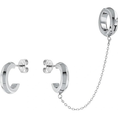 Calvin Klein Stylové ocelové náušnice Faceted 35000044
