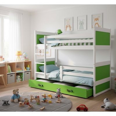 BMS Group Rico 3 poschodová s úložným priestorom biela / zelená