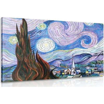 Obraz reprodukce Hvězdná noc - Vincent van Gogh - 60x40