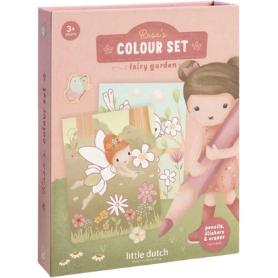 Little Dutch Omalovánky s vodovkami a samolepkami Rosa Fairy Garden