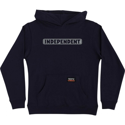 Independent Bar Logo Reflective P/O Hooded Midweight Sweatshirt Navy