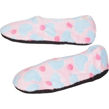 Image 1 of Дамски пантофи тип балеринки в розово със сърца