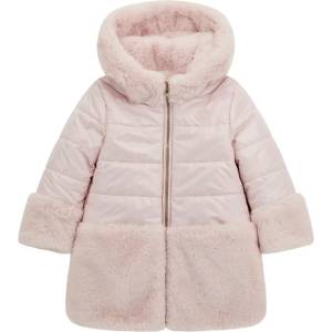 GUESS Двулицево зимно яке за мини момиче в розов цвят с плюш и качулка Guess
