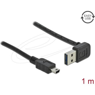 Delock Кабел Delock EASY-USB-A 2.0 мъжко към USB Mini-B мъжко, 1m , черен (83543)
