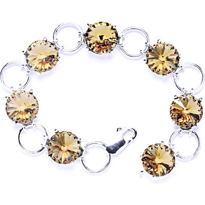 Čištín stříbrný s krystaly Swarovski Rivoli Colorado topaz R 1188