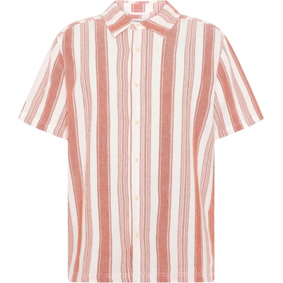 KnowledgeCotton Apparel Мъжка риза с копчета KnowledgeCotton Apparel Organic Cotton Striped Shirt II Shirt - Red Stripe - размер XXL (033-3207-0214)