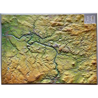 Georelief Českosaské Švýcarsko - nástěnná plastická mapa 80 x 60 cm Varianta: bez rámu, Provedení: plastická mapa