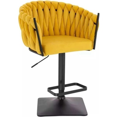 LuxuryForm Design Norden Velur na čiernej hranatej podstave žltá