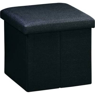 Kesper Taburet s úložným prostorem, imitace lnu, 38 x 38 cm černá