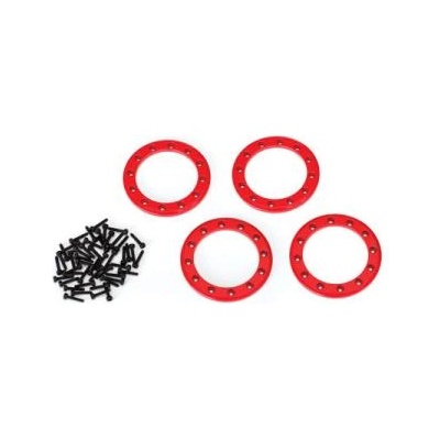 Traxxas алуминиев Beadlock пръстен 1.9" червен (4)
