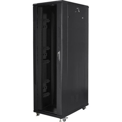 Lanberg Комуникационен шкаф Lanberg FF01-8242-12B, 19", 42U, 204.7 x 120 x 80 cm, товароносимост до 800кг, черен (FF01-8242-12B)