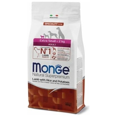 Monge Dog Adult Extra Small Monoprotein Jahňa a Ryža 0,8 kg