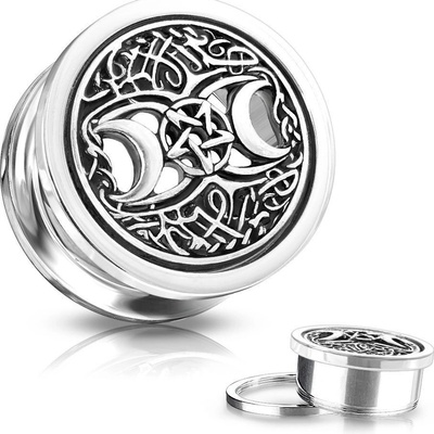 Šperky4U plug do ucha pentagram PL01249-12