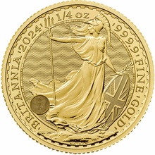 The Royal Mint zlatá mince Gold Britannia Král Charles III Royal Mint 2023 1/4 oz