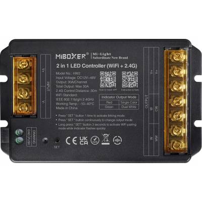 LED ovladač MiBoxer HW2 2v1 Mono/CCT 30A 12-48V Tuya