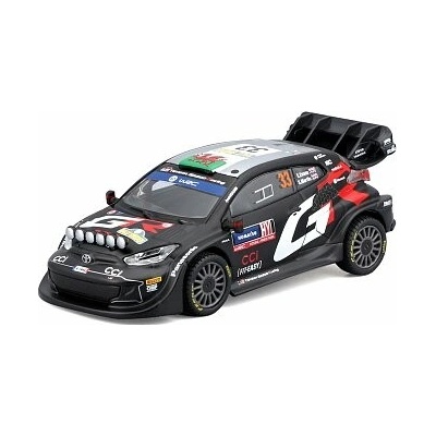 Bburago RACE Toyota GR Yaris Rally1 Hybrid v dekorativním boxu Evans 33 černá 1:43