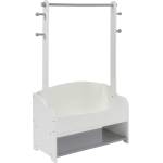 Ginger Home Дървена стойка за дрехи и етажерка Ginger Home - Сиво-бяла (TF6203) - kindermarket