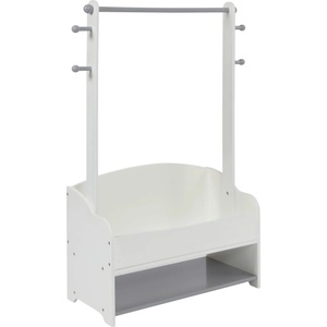 Ginger Home Дървена стойка за дрехи и етажерка Ginger Home - Сиво-бяла (TF6203) - kindermarket