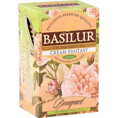 Basilur Aromatizovaný zelený čaj Bouquet Cream Fantasy porcovaný s přebalem 25 sáčků