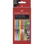 Faber-Castell Grip Комплект от 12 неонови/пастелни/метални цветни молива FC201569 (FC201569)