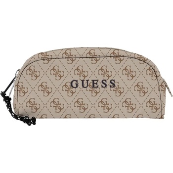 Guess Бежов несесер за училище за дете с кафеви лога Guess
