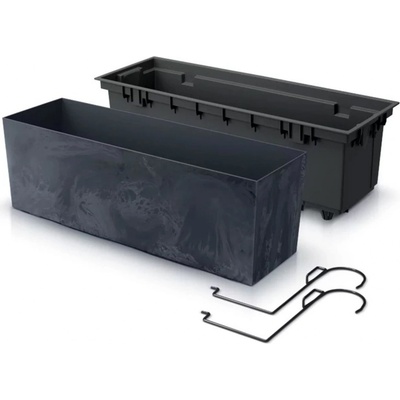 PROSPERPLAST Závěsný truhlík - URBI CASE W Beton Effect 39,5x18,5 cm antracit – Hledejceny.cz