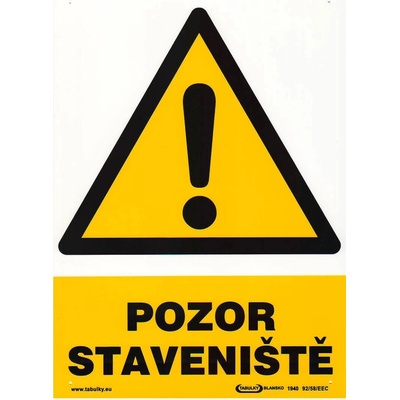 Tabuľka - POZOR STAVENISKA! 210x297mm (A4) PH