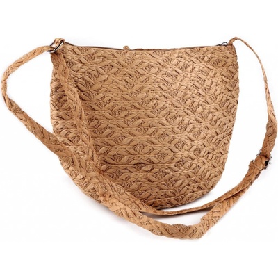 Kabelka z papierovej slamy crossbody 23x30 cm prírodná str.
