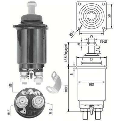 Elektromagnetický spínač, startér MAGNETI MARELLI 940113050312