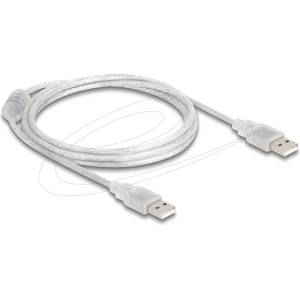 Delock Кабел Delock USB-A мъжко - USB-A мъжко 1.5 m, прозрачен (83888) - tehnik