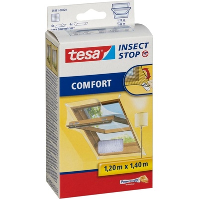 TESA síť proti hmyzu do střešních oken, 1,2 x 1,4 m, bílá, COMFORT – Sleviste.cz
