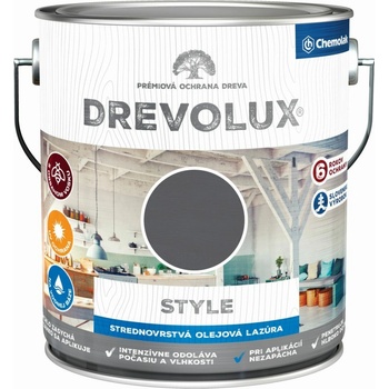 Drevolux style 2,5 l sivá