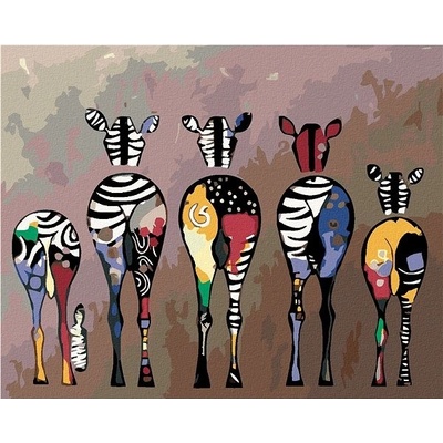 zuty Malování podle čísel Stádo zeber 100 x 80 cm vypnuté plátno na rám
