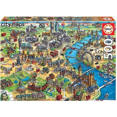 Educa Карта на Лондон - пъзел 500 части
