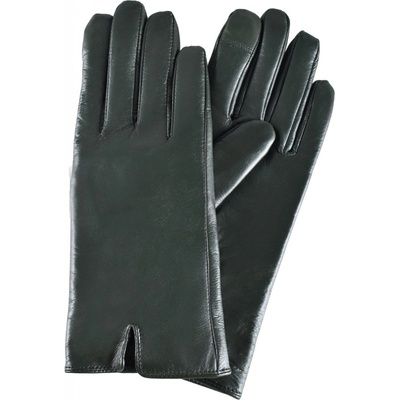 Semiline women leather antebacterial gloves P8202 green