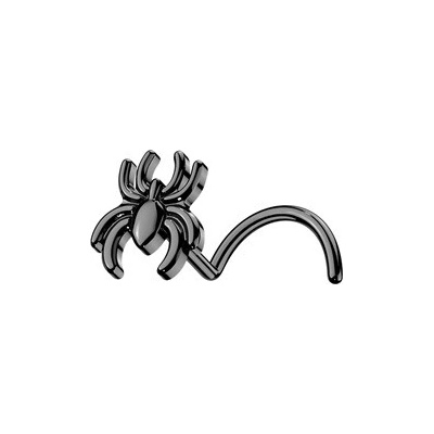 Šperky4U Černý piercing do nosu pavouček N0174-K