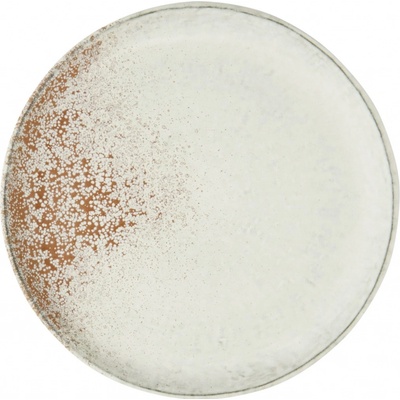 MADAM STOLTZ Keramický tanier White/Orange 21 cm