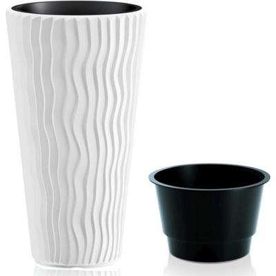 KAXL Plastový květináč vysoký se sázecí vložkou 22l SANDY SLIM (různé barvy) Bílá DPSP300 – Zboží Dáma