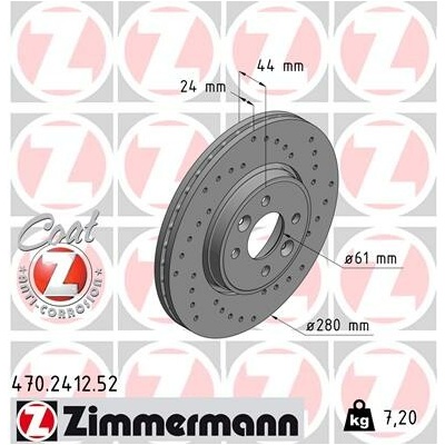 Brzdový kotúč ZIMMERMANN 470.2412.52 (470241252)