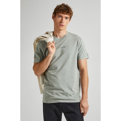 Pepe Jeans bavlněné tričko Dave Tee s potiskem PM509231 zelená